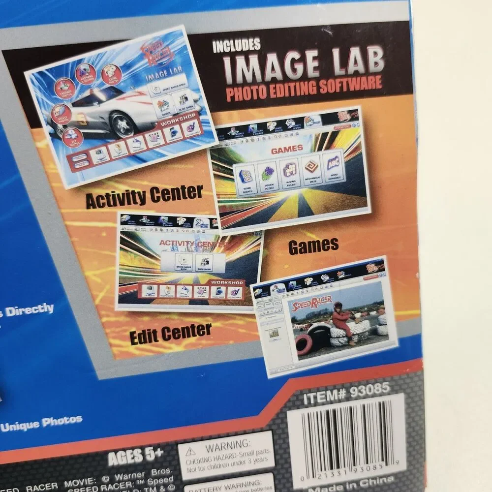 Speed Racer Mach 5 Digital Camera w/ Editing Software 3 Faceplates Vintage 2008